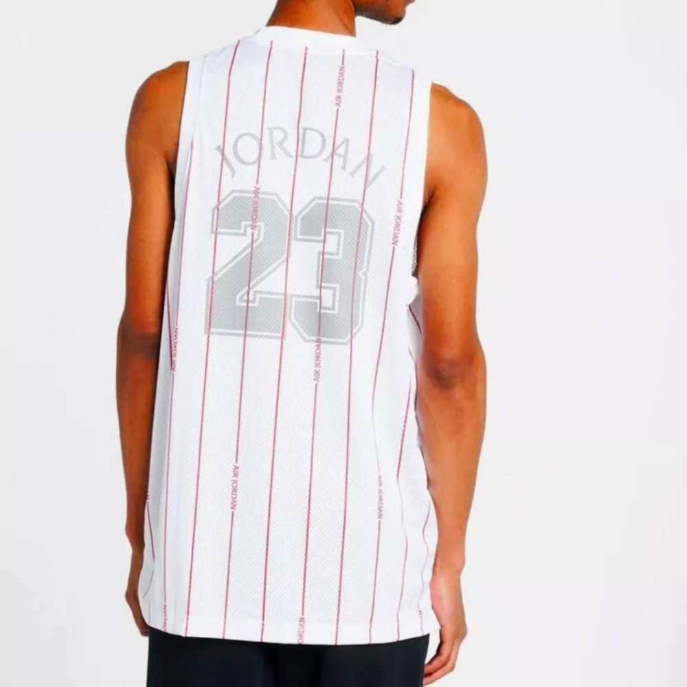 NWT Men's Jordan Pinstripe Tank Top with Crew Neck and Relaxed Fit - Picture 5 of 9